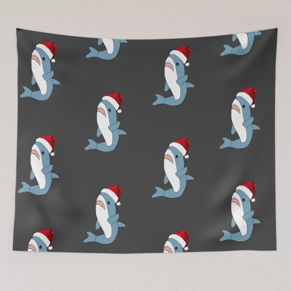 Item preview, Ikea Hai Blahaj, Christmas hat pattern designed and sold by BreadCrumbBird.
