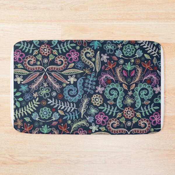 Item preview, Colored Chalk Floral Doodle Pattern designed and sold by micklyn.