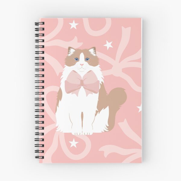Item preview, Romantic Ragdoll Cat with Pink Ribbon Bow designed and sold by lulululupaint.