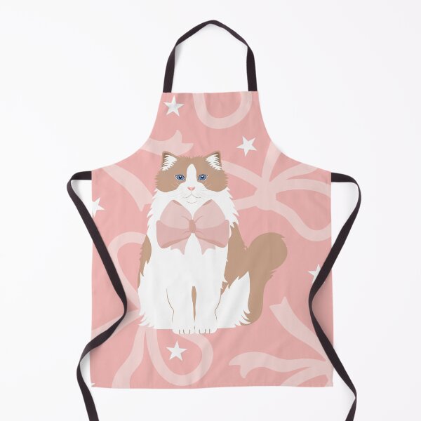 Item preview, Romantic Ragdoll Cat with Pink Ribbon Bow designed and sold by lulululupaint.