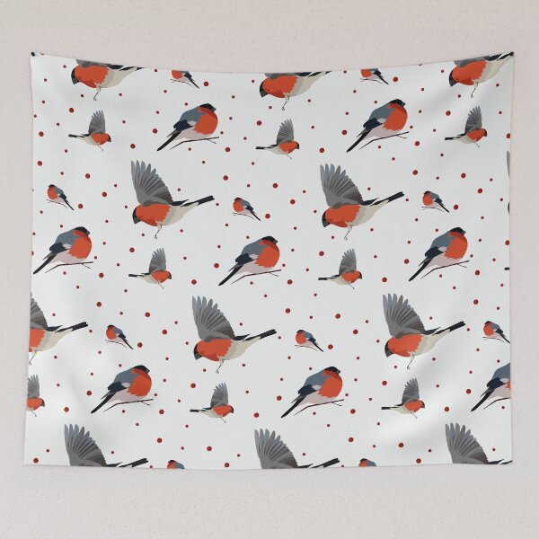 Item preview, Bullfinches and ashberries winter pattern designed and sold by Beresneva.