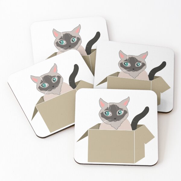 Item preview, Siamese cat in the box designed and sold by orangerinka.