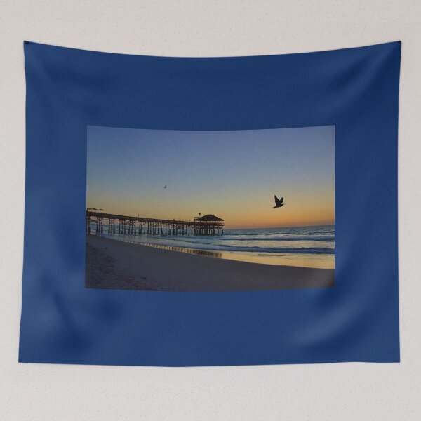 Item preview, Cocoa Beach Pier and Seagulls in Flight at Sunrise, Florida designed and sold by HHLifestyleTrav.