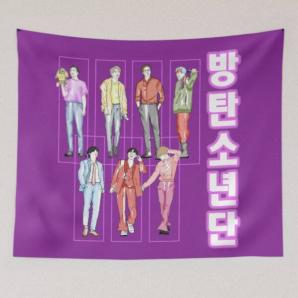Item preview, Bangtan Sonyeondan BTS illustration designed and sold by Kdramaspot.