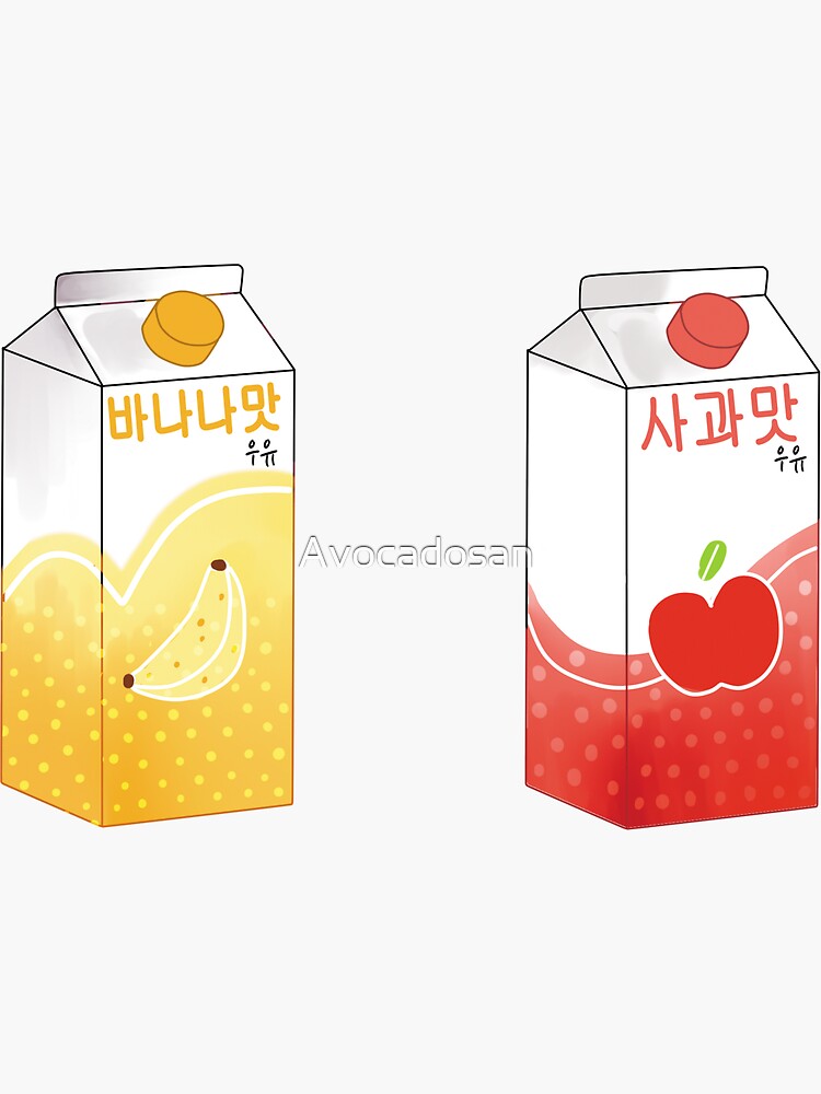 Kawaii Milk Sticker Milk Stickers Strawberry Milk Banana Milk