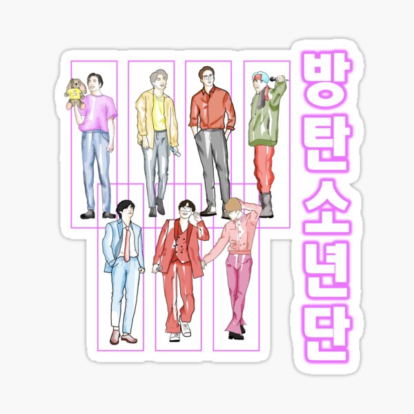 Artikel-Vorschau von Bangtan Sonyeondan BTS Illustration, designt und verkauft von Kdramaspot.