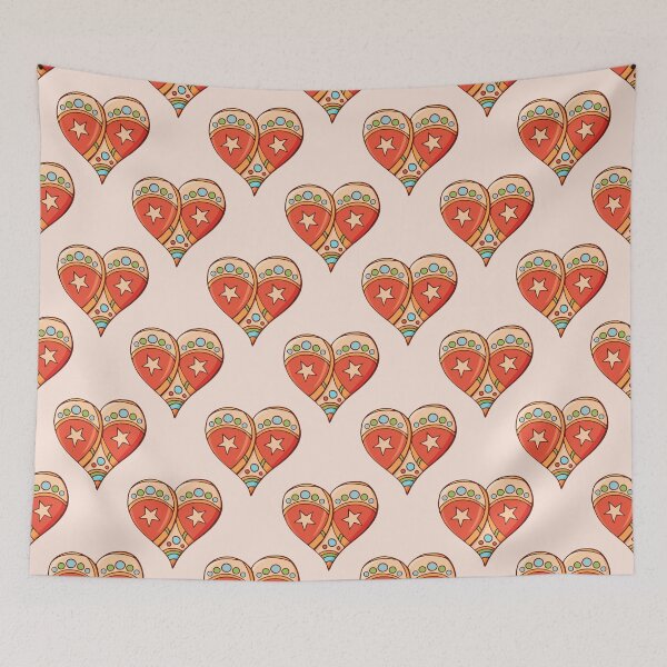 Item preview, Festive pattern with hand-drawn christmas gingerbread hearts. designed and sold by IndigoCat.