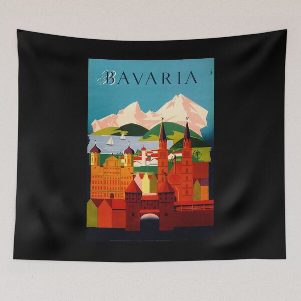 Artikelvorschau, retro classic Bavaria poster entworfen und verkauft von CorasPosters.