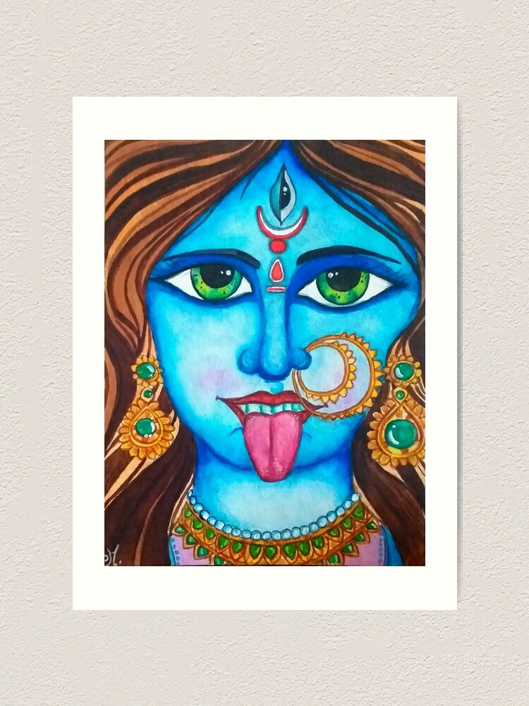 Ma Kali acrylic canvas painting with wooden framed 17