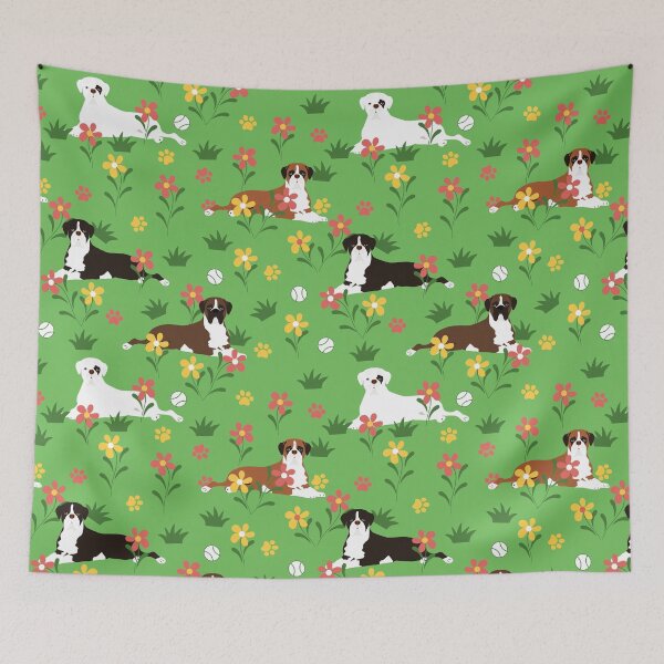Item preview, Boxer Dog and Flowers designed and sold by Lulupainting.