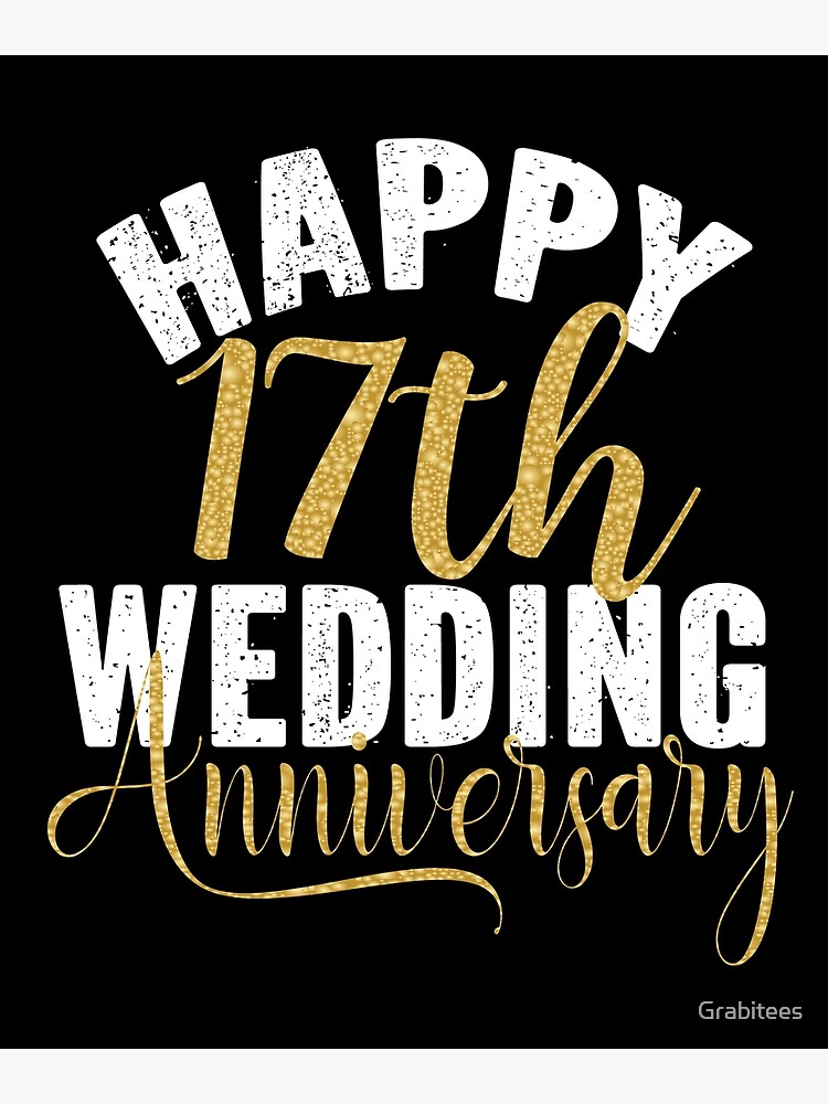 Happy 17th Wedding Anniversary Matching Gift For Couples print