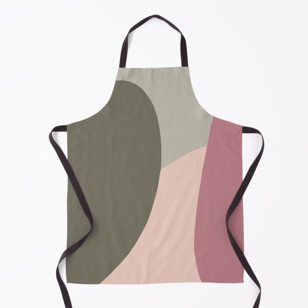 abstract design green pink beige Apron