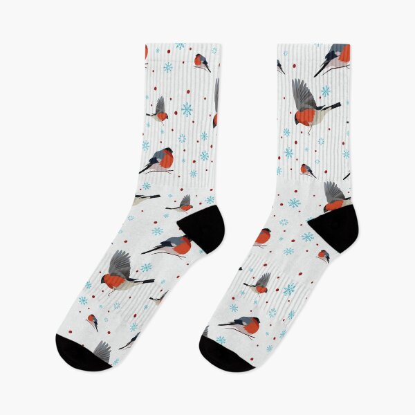Item preview, Bullfinches, ashberries and snowflakes winter pattern designed and sold by Beresneva.