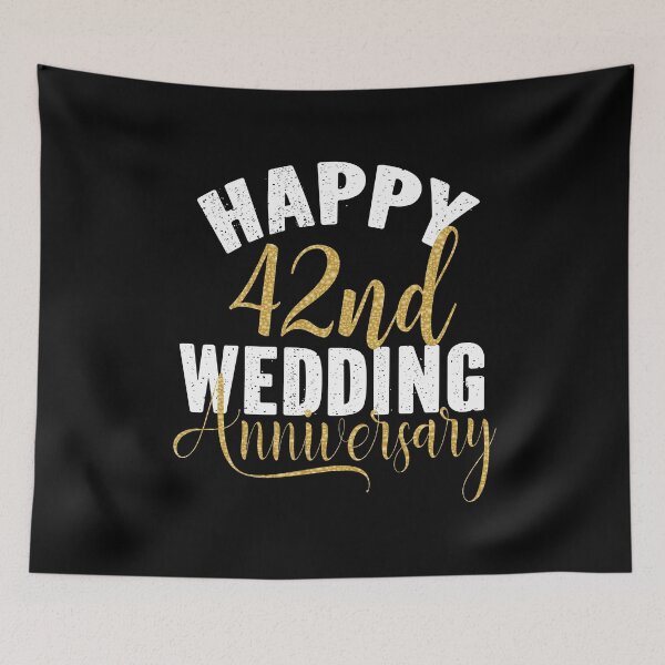Item preview, Happy 42nd Wedding Anniversary Matching Gift For Couples product designed and sold by Grabitees.