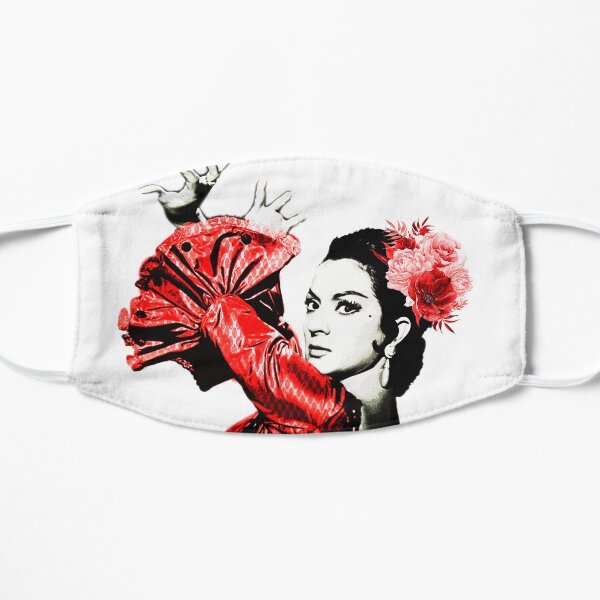 Lola Flores vestido rojo Mascarilla plana