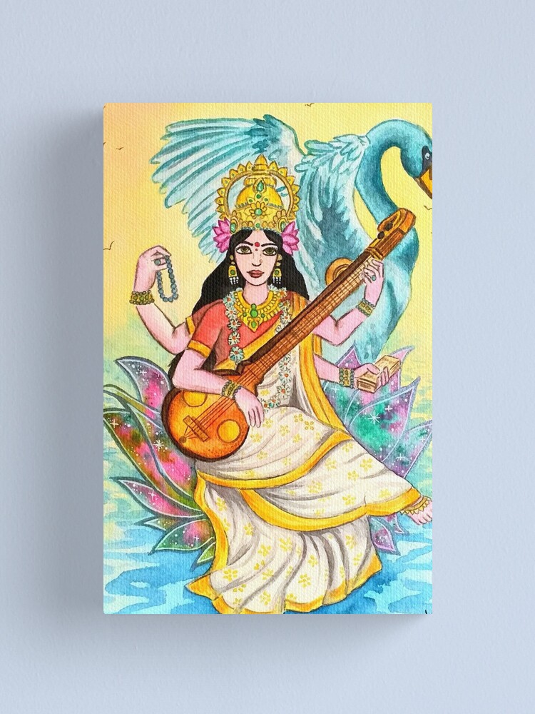 Saraswati Goddess Of Knowledge And Arts Art Print by Anand Swaroop  Manchiraju - Pixels