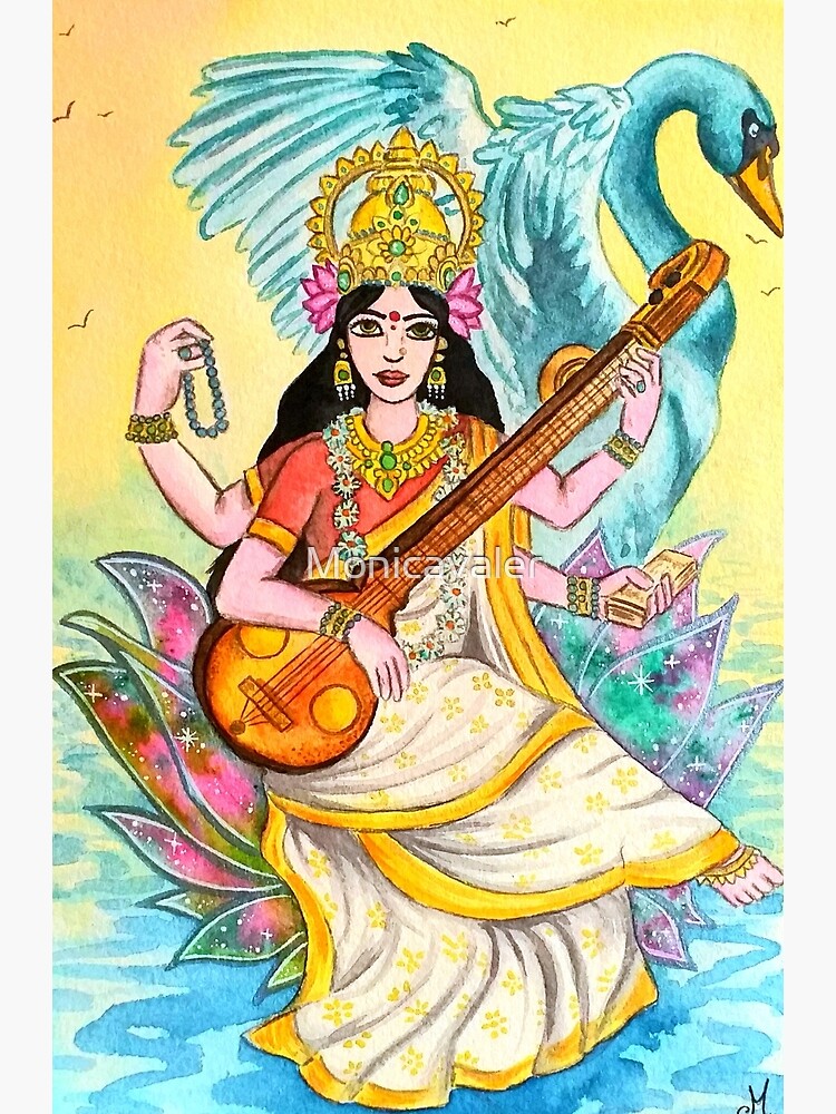 Goddess Saraswati drawing with oil pastel step by step /Maa Saraswati  Drawing ,Part-2 | Art drawings for kids, Boho art drawings, Oil pastel  drawings easy