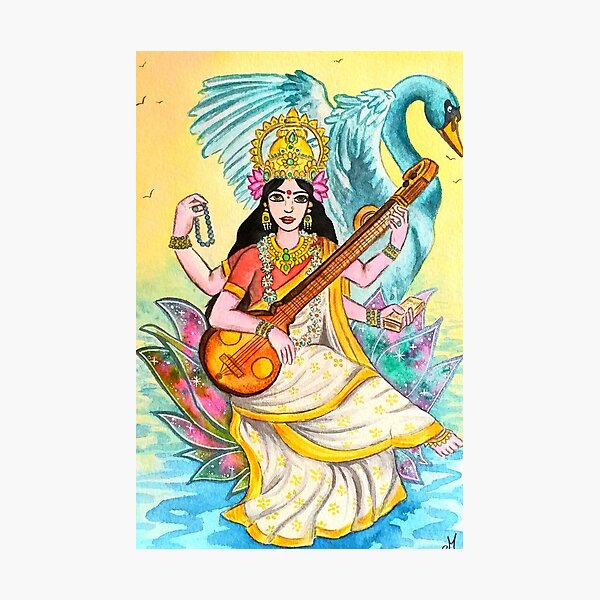 Coloring Adult India Saraswati Playing Guitar | Line art drawings, Art  drawings, Doodle art drawing