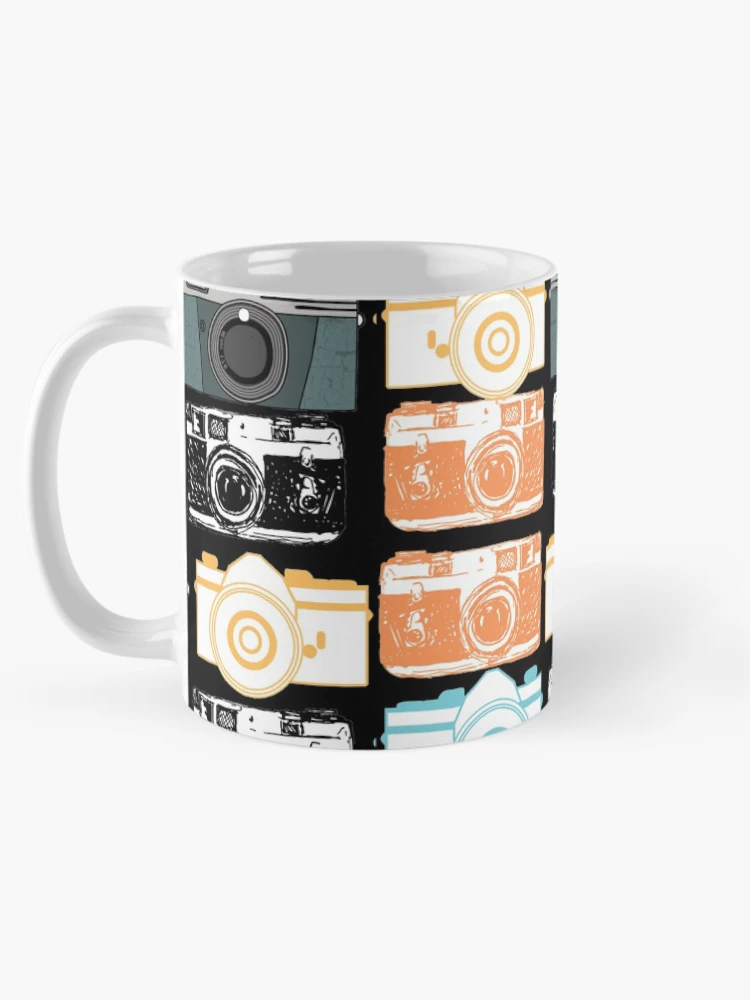 Thumbnail 5 of 6, Coffee Mug, Different Camera Model Colorful Cube Pattern Design designed and sold by Rajpramanik.