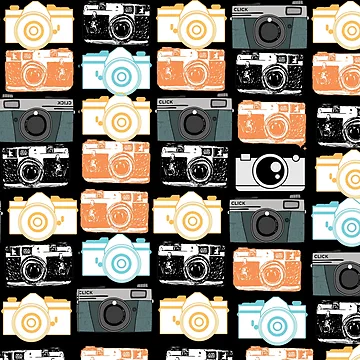 Artwork thumbnail, Different Camera Model Colorful Cube Pattern Design by Rajpramanik