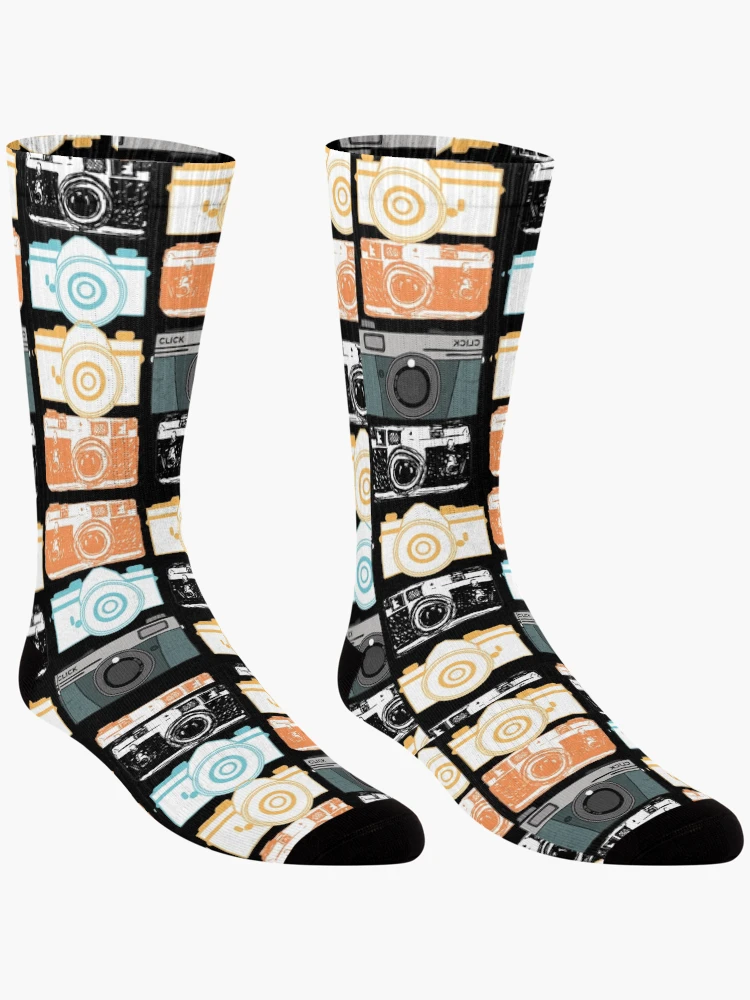 Thumbnail 3 of 5, Socks, Different Camera Model Colorful Cube Pattern Design designed and sold by Rajpramanik.