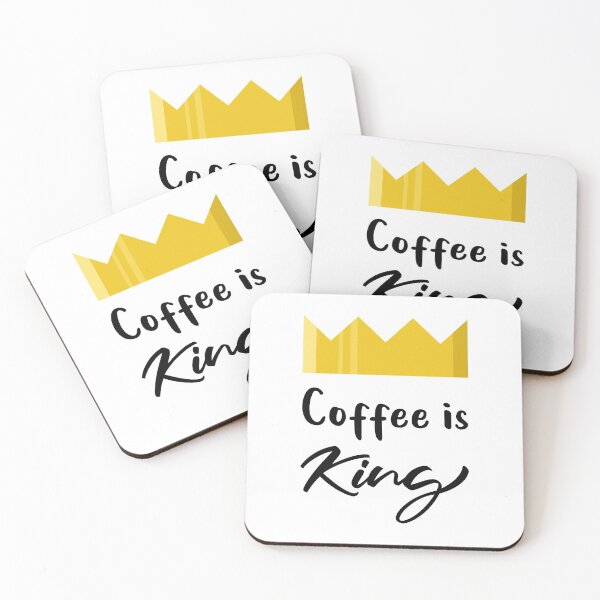 Item preview, Coffee is King Quote Text - Gold Crown designed and sold by PluckySquid.