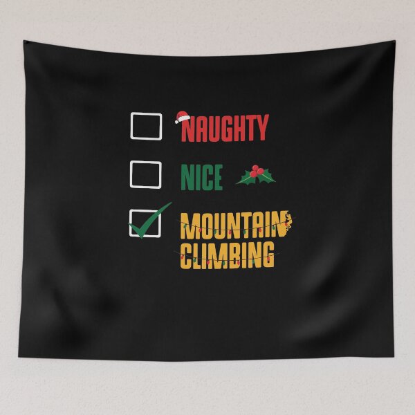 Aperçu de l'œuvre Naughty Nice Mountain Climbing Rock Climbing Christmas Gift créée et vendue par Evelyn Bitter.