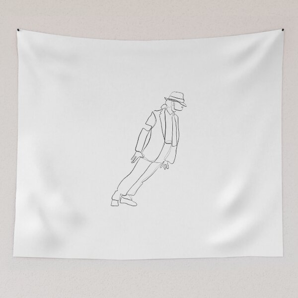 Item preview, Michael Jackson King Of Pop One Line Drawing Art Print designed and sold by Zetsmo.