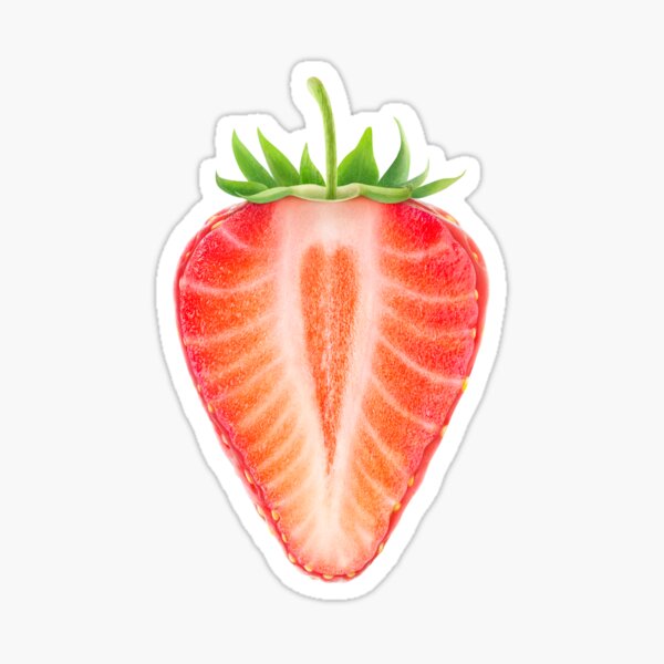 Half Of Strawberry With Heart Shaped Core Sticker For Sale By 6hands Redbubble 1685