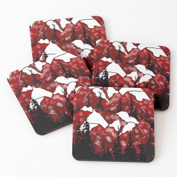 Item preview, Red mountains with snow designed and sold by Catherine  Milchard.