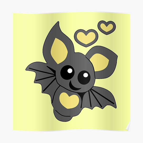 Poster Chauve Souris Bebe Peche Mignon Par Trace1234 Redbubble