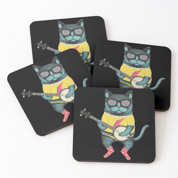 Item preview, Cat With Glasses Playing Banjo  designed and sold by Shopkittycat.