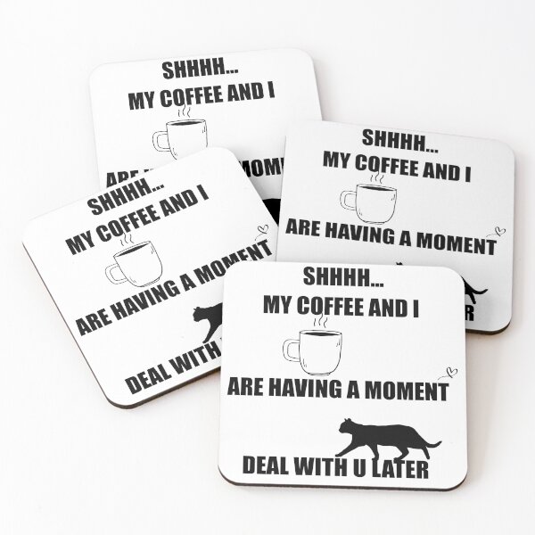 Item preview, My coffee and i are having a moment cat black version designed and sold by ID01.