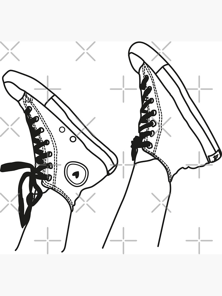 Imán for Sale con la obra «Zapatos zapatillas line art» de