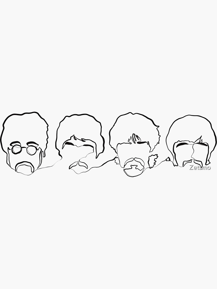The Beatles One Line Drawing Art Print