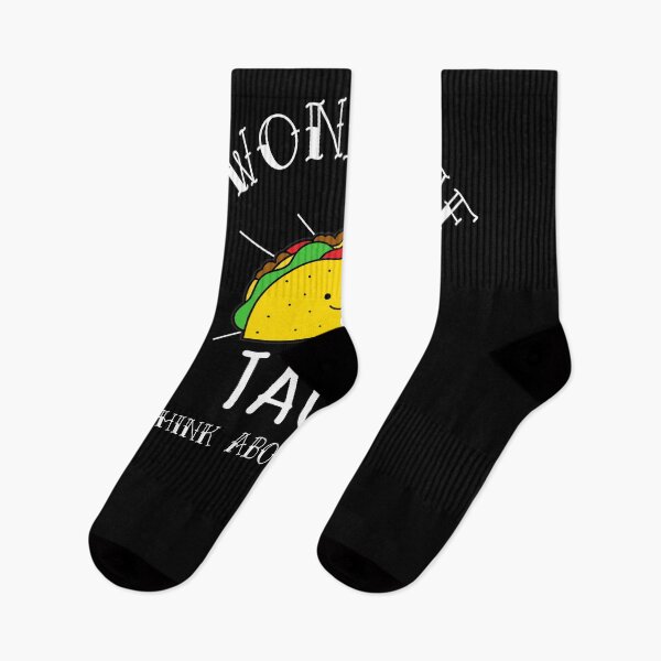 Item preview, I Wonder If Tacos Think About Me Too - Taco Lover Joke designed and sold by jacks-tees.