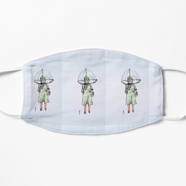 Queen, Elizabeth, masks, prints, bags, stationery, art, gifts, stocking, fillers, watercolour, British, artist, Lynn, Ede Flat Mask