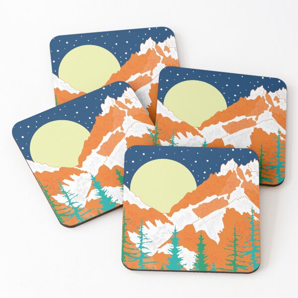 Item preview, Orange snowy mountains designed and sold by Catherine  Milchard.