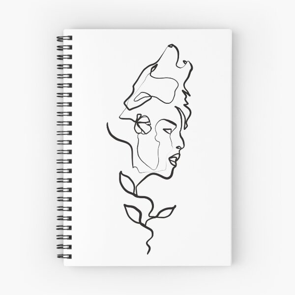 Item preview, Wolf and Woman One Line Drawing Art Print designed and sold by Zetsmo.