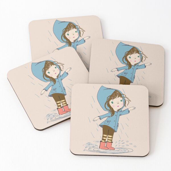 Item preview, A cute girl playing in rain designed and sold by RSDigitalPrintDesign.