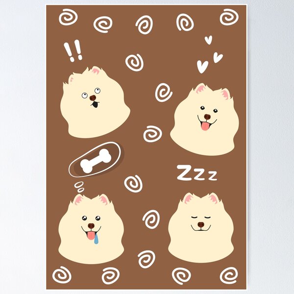 Item preview, Funny Samoyed Dog Emoji designed and sold by Lulupainting.