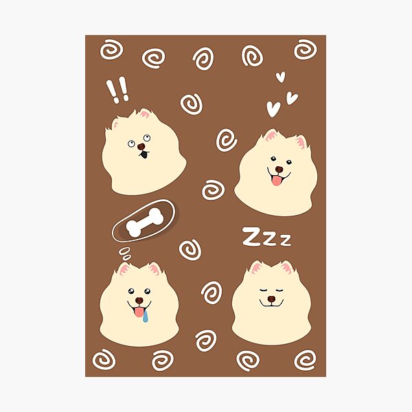 Item preview, Funny Samoyed Dog Emoji designed and sold by Lulupainting.