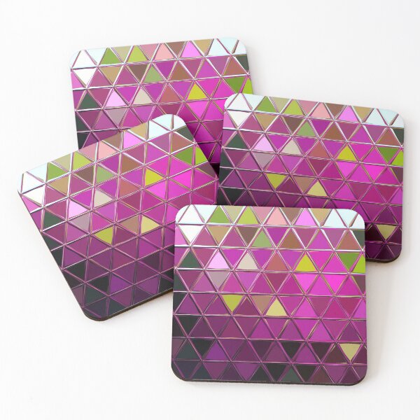 Item preview, Geometric shapes-triangle-plastic- green and pink shades . designed and sold by wiwiart.