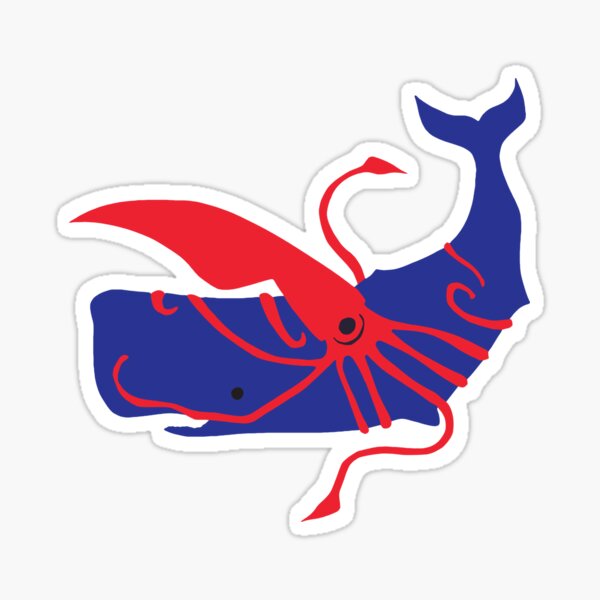 Squid loves whale Sticker