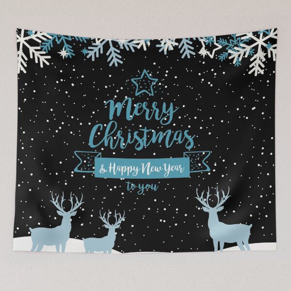Item preview, Blue Decorative Merry Christmas and Happy New Year to you Design designed and sold by Xeuno.
