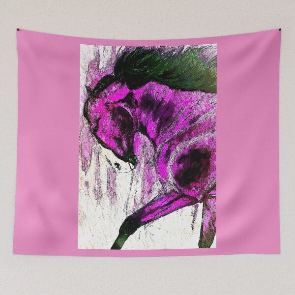 Item preview, Magenta horse portrait painting designed and sold by horseaddicted.