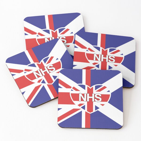 Item preview, NHS in Heart with Union Flag in Heart (Union + Scotland Flag - V7) designed and sold by Sarb Singh.