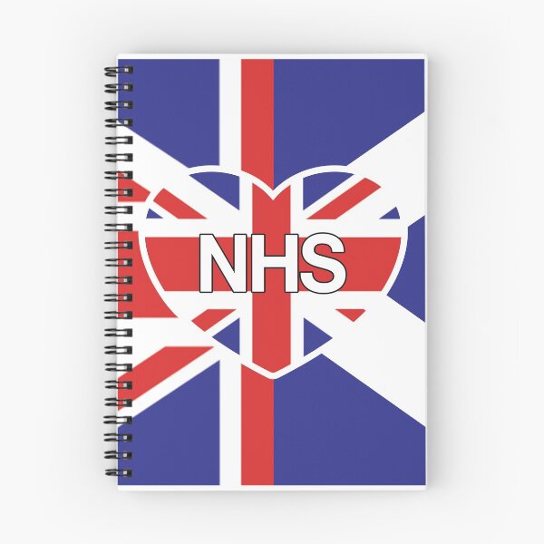 Item preview, NHS in Heart with Union Flag in Heart (Union + Scotland Flag - V7) designed and sold by Sarb Singh.