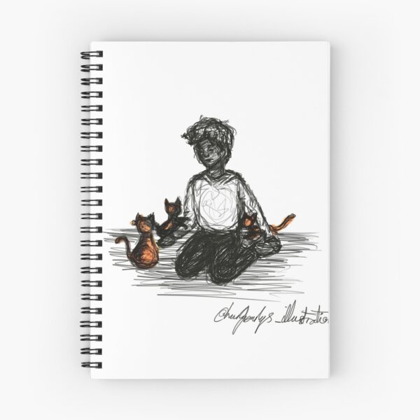 Item preview, Boy and his family of cats designed and sold by Hurlyburlys.
