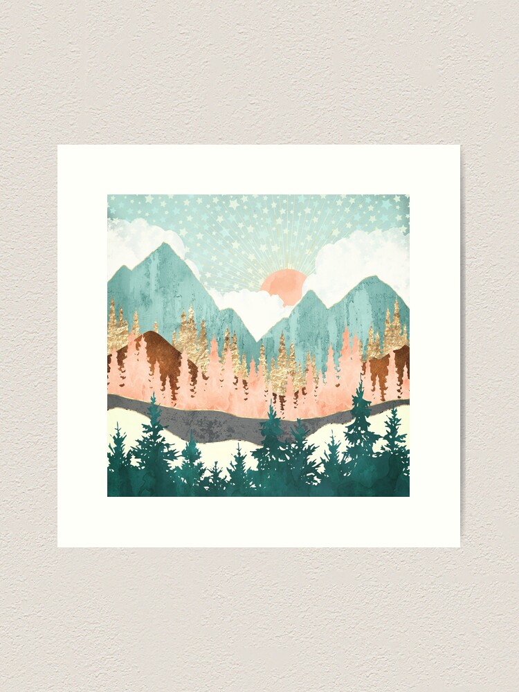 Art Print, Winter Forest Vista designed and sold by spacefrogdesign
